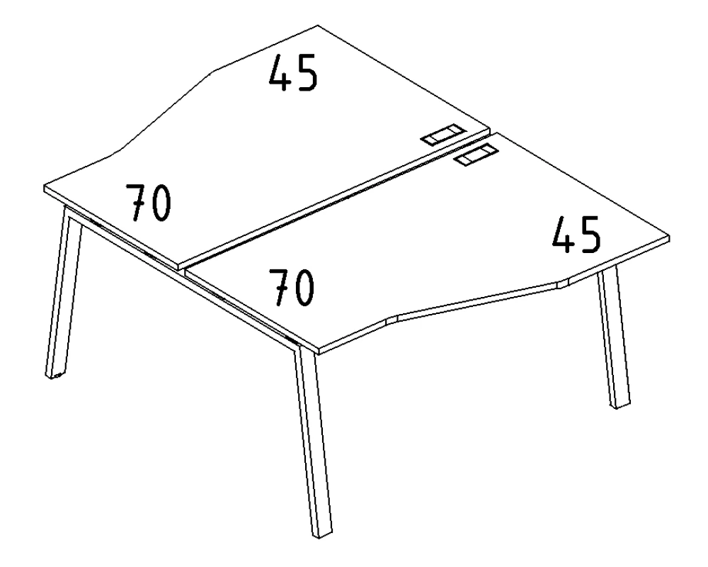 Рабочая станция столы Техно (2х140) каркас TRE A4.PRO