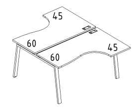 Рабочая станция TRE (2х140) столы Классика эргономичные A4.PRO images