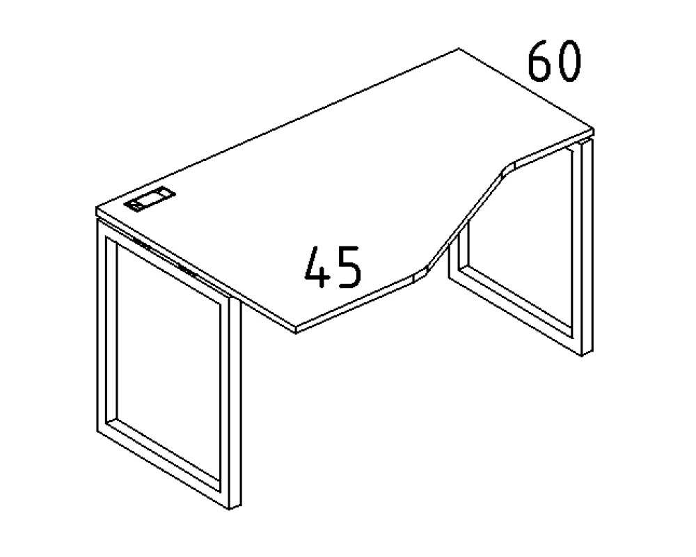 Стол эргономичный левый "Техно" на металлокаркасе QUATTRO 160x90x75 A4.PRO