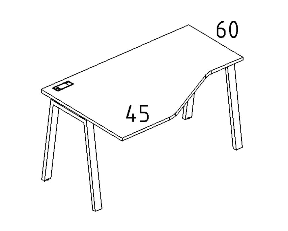 Стол эргономичный левый "Техно" на металлокаркасе TRE A4.PRO 160x90x75
