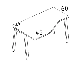 Стол эргономичный левый "Техно" на металлокаркасе TRE A4.PRO 160x90x75 images