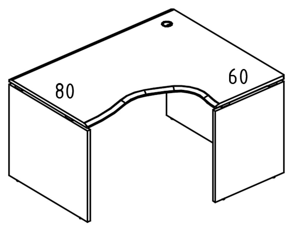 Стол эргономичный 115x160 ДСП (2 скоса) правый Alta