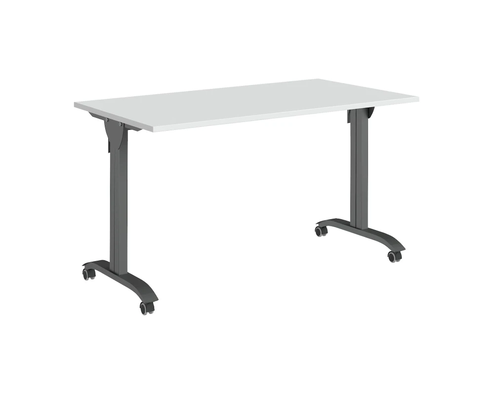 Стол мобильный складной 140 закругленная опора Тренд Метал / Trend Metal Белый