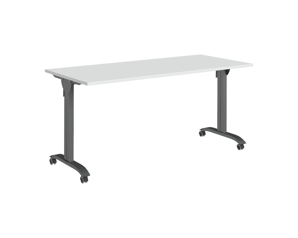 Стол мобильный складной 160 закругленная опора Тренд Метал / Trend Metal Белый