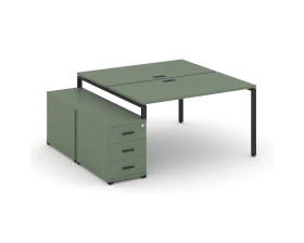 Рабочая станция 2 места с двухсторонней опорной тумбой CN.DRS-301 B 980/1346x1480x750 Концепт / Concept images