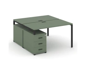 Рабочая станция 2 места с двухсторонней опорной тумбой CN.DRS-301 B 980/1346x1480x750 Концепт / Concept images