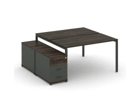 Рабочая станция 2 места с двухсторонней опорной тумбой CN.DRS-301 W 980/1346x1480x750 Концепт / Concept images
