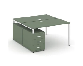 Рабочая станция 2 места с двухсторонней опорной тумбой CN.DRS-301 W 980/1346x1480x750 Концепт / Concept images