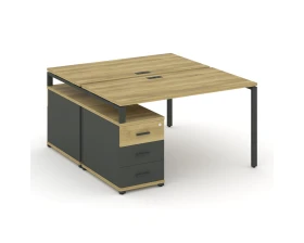 Рабочая станция 2 места с двухсторонней опорной тумбой CN.DRS-301 W 980/1346x1480x750 Концепт / Concept images