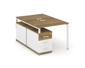 Рабочая станция 2 места с двухсторонней опорной тумбой CN.DRS-301 W 980/1346x1480x750 Концепт / Concept images