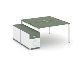 Рабочая станция 2 места с двухсторонней опорной тумбой CN.DRS-301 W 980/1346x1480x750 Концепт / Concept images