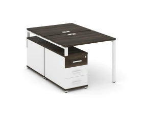 Рабочая станция 2 места с двухсторонней опорной тумбой CN.DRS-301 W 980/1346x1480x750 Концепт / Concept images