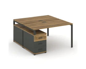 Рабочая станция 2 места с двухсторонней опорной тумбой CN.DRS-301 W 980/1346x1480x750 Концепт / Concept images