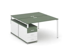 Рабочая станция 2 места с двухсторонней опорной тумбой CN.DRS-301 W 980/1346x1480x750 Концепт / Concept images