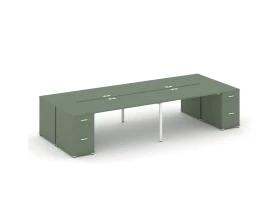 Рабочая станция 4 места с 2 опорными тумбами CN.DRS-432 W 4000x1480x750 Концепт / Concept images