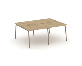 Рабочая станция на 4 места с лючком на круглой трубе 196x150x75 Эстетика / Estetica images