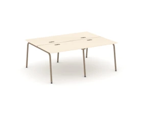 Рабочая станция на 4 места с лючком на круглой трубе 196x150x75 Эстетика / Estetica images