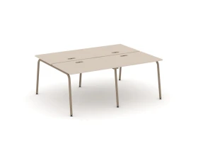 Рабочая станция на 4 места с лючком на круглой трубе 196x150x75 Эстетика / Estetica images