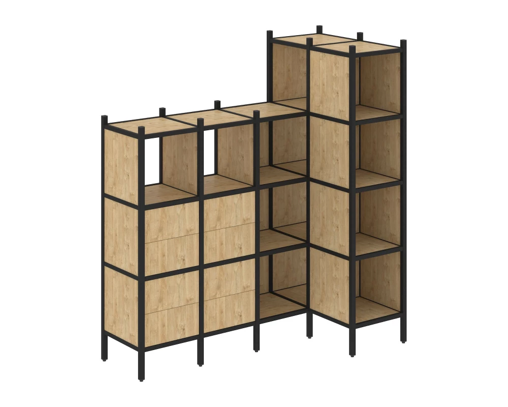 Угловой внутренний стеллаж L-47 1694x862x1869 Loft