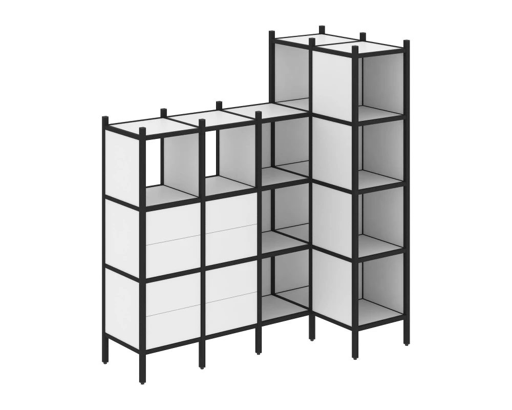 Угловой внутренний стеллаж L-47 1694x862x1869 Loft