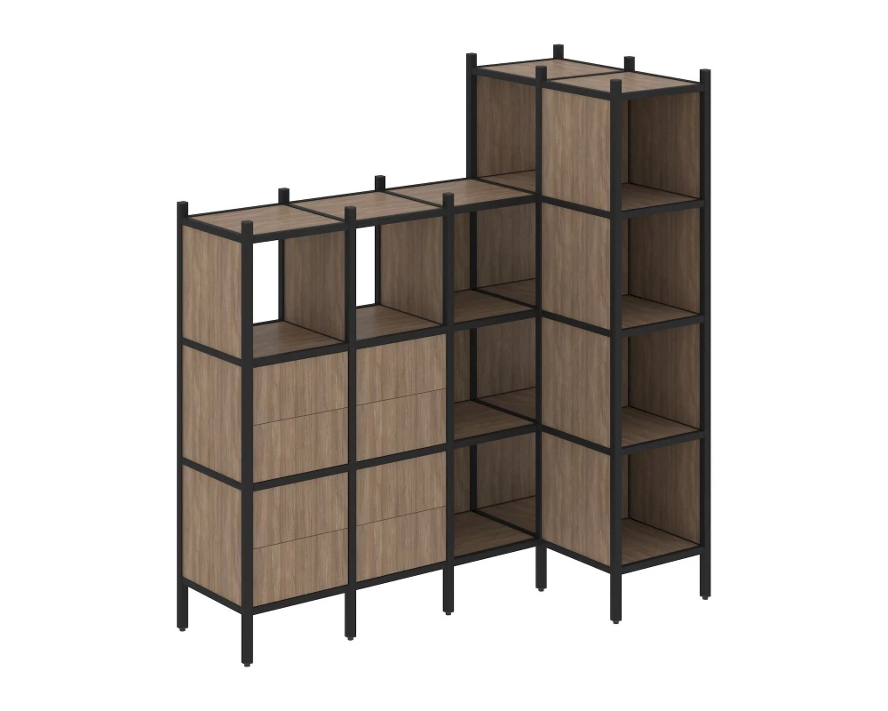 Угловой внутренний стеллаж L-47 1694x862x1869 Loft