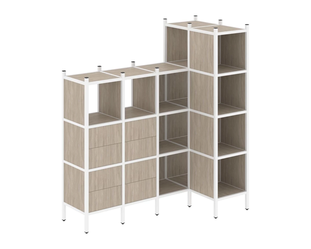 Угловой внутренний стеллаж L-47 1694x862x1869 Loft