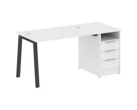 Рабочая станция на А-образном м/к с опорной тумбой 161,2x72x75 Метал Систем / Metal System images