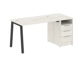 Рабочая станция на А-образном м/к с опорной тумбой 161,2x72x75 Метал Систем / Metal System images