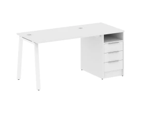 Рабочая станция на А-образном м/к с опорной тумбой 161,2x72x75 Метал Систем / Metal System images