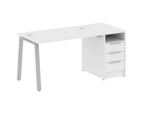 Рабочая станция на А-образном м/к с опорной тумбой 161,2x72x75 Метал Систем / Metal System images