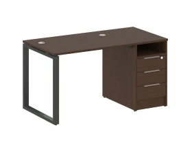 Рабочая станция на О-образном м/к с опорной тумбой 141,2x72x75 Метал Систем / Metal System images