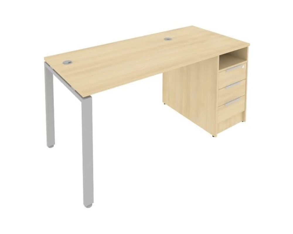 Рабочая станция на П-образном м/к с опорной тумбой 161,2x72x75 Метал Систем / Metal System