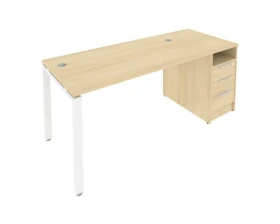 Рабочая станция на П-образном м/к с опорной тумбой 181,2x72x75 Метал Систем / Metal System images