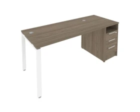 Рабочая станция на П-образном м/к с опорной тумбой 181,2x72x75 Метал Систем / Metal System images