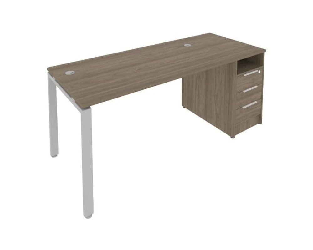 Рабочая станция на П-образном м/к с опорной тумбой 181,2x72x75 Метал Систем / Metal System