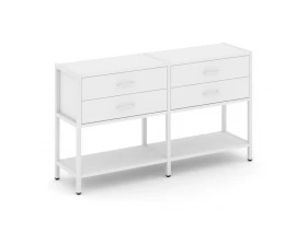 Двухсекционный стеллаж двухярусный с ящиками 1590х400х879 Shelf System images