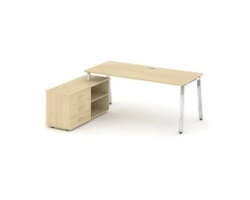 Стол письменный с греденцией левой на А-образном каркасе 1780x700x750 Style Project Direct Lux images