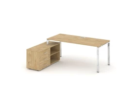 Стол письменный с греденцией левой на П-образном каркасе 1380x700x750 Style Project Direct Lux images