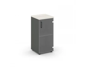 Шкаф низкий узкий правый прозр. стекло 400x400x833 зад. стенка HDF Style Project images