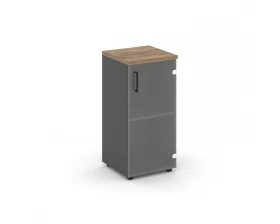 Шкаф низкий узкий правый прозр. стекло 400x400x833 зад. стенка HDF Style Project images