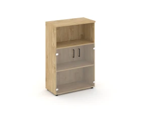 Шкаф средний широкий прозр. стекло с нишей 796x400x1203 Стайл Проджект / Style Project images