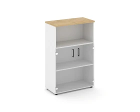 Шкаф средний широкий прозр. стекло с нишей 796x400x1203 Стайл Проджект / Style Project images
