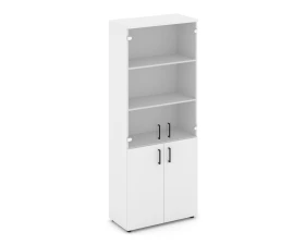 Шкаф высокий широкий комби прозр. стекло 796x400x1982 зад. стенка HDF Стайл Проджект / Style Project images