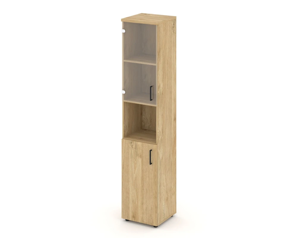 Шкаф высокий узкий с нишей прозр. стекло левый 400x400x1982 Стайл Проджект / Style Project