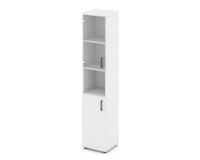 Шкаф высокий узкий с нишей прозр. стекло левый 400x400x1982 Стайл Проджект / Style Project images