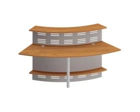 Модуль ресепшен с опорой и экраном угловой 60 грд изогнутый внутрь Formula images