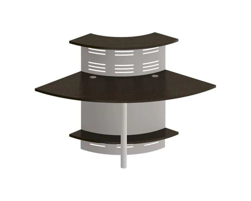 Модуль ресепшен с опорой и экраном угловой 90 грд изогнутый внутрь Formula