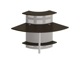 Модуль ресепшен с опорой и экраном угловой 90 грд изогнутый внутрь Formula images