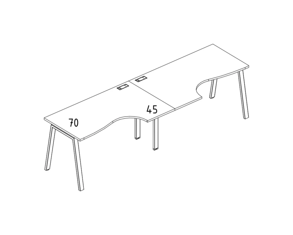 Рабочая станция (2х120) каркас TRE столы Классика A4.PRO