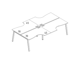 Рабочая станция каркас TRE (4х120) столы Классика A4.PRO images